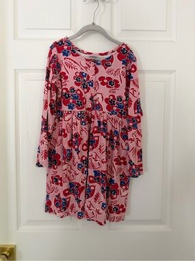 Hannah Pink Floral Button-Front Long-Sleeve Dress